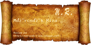 Márcsák Riza névjegykártya